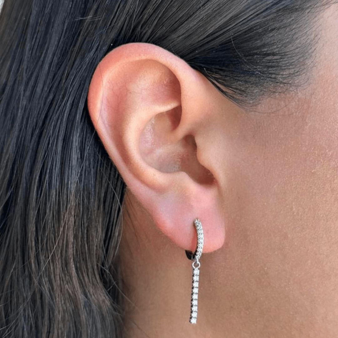 BRILLIANT STRIPE SILVER EARRINGS - ARETES - Malandra Jewelry - AA1441.P - G66839