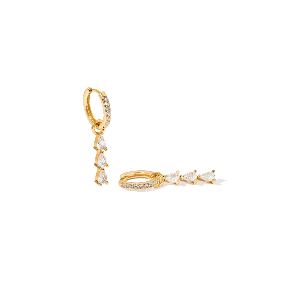 CASCADE CRYSTAL HOOPS - ARETES - Malandra Jewelry - TA2376