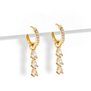 CASCADE CRYSTAL HOOPS - ARETES - Malandra Jewelry - TA2376