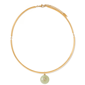 Celery Xiu Jade Gaia Choker - COLLARES - Malandra Jewelry - TC2737