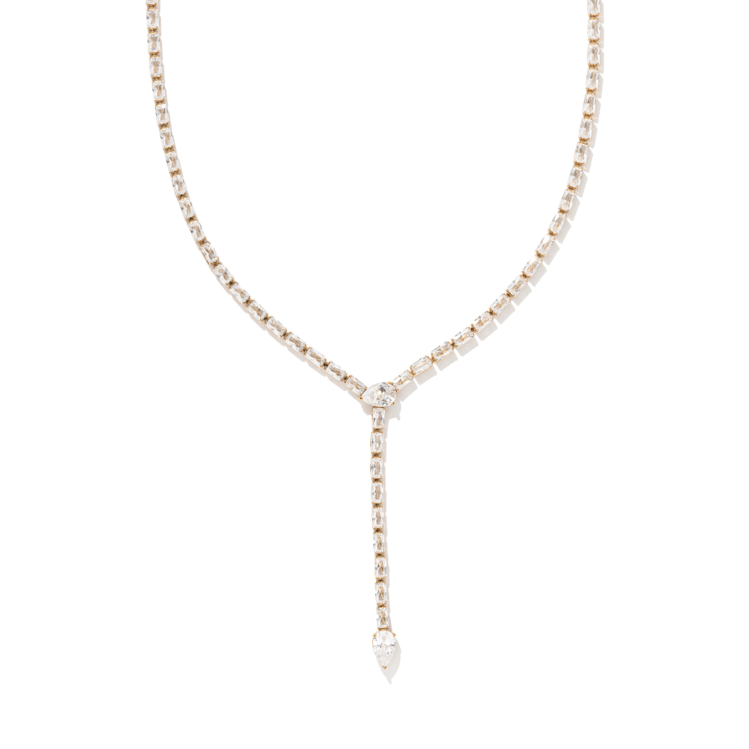 CHIC ZIRCONIA LARIAT NECKLACE - COLLARES - Malandra Jewelry - EUWC433-JDN0112200