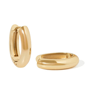 CLASSIC OVAL GOLD HOOPS - ARETES - Malandra Jewelry - ZZA35-E03071J