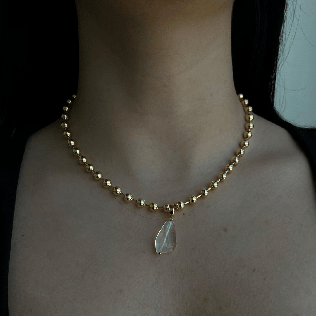 CLEAR QUARTZ BEADED NECKLACE - COLLARES - Malandra Jewelry - TC2293 / EYHC13