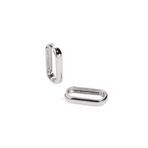 CLIP LINK LONG SILVER EARRINGS - ARETES - Malandra Jewelry - ICA438.P