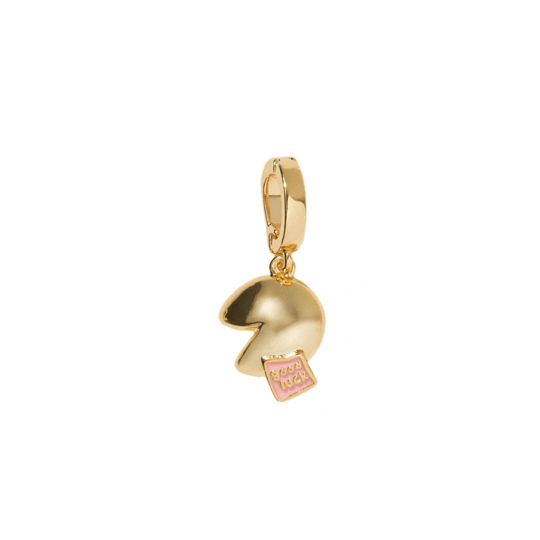 COOKIE GOOD LUCK CHARM - DIJES - Malandra Jewelry - EYHD100-"3D FORTUNE COOKIE - ""Good Luck"" text"