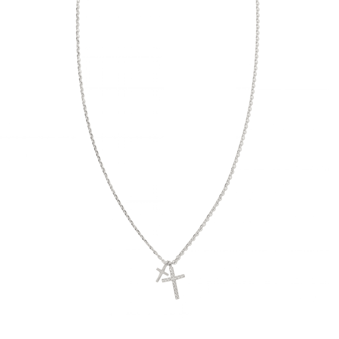 CROSS DUO SPARK NECKLACE - COLLARES - Malandra Jewelry - FBC507-1ECL0071-1RP-2