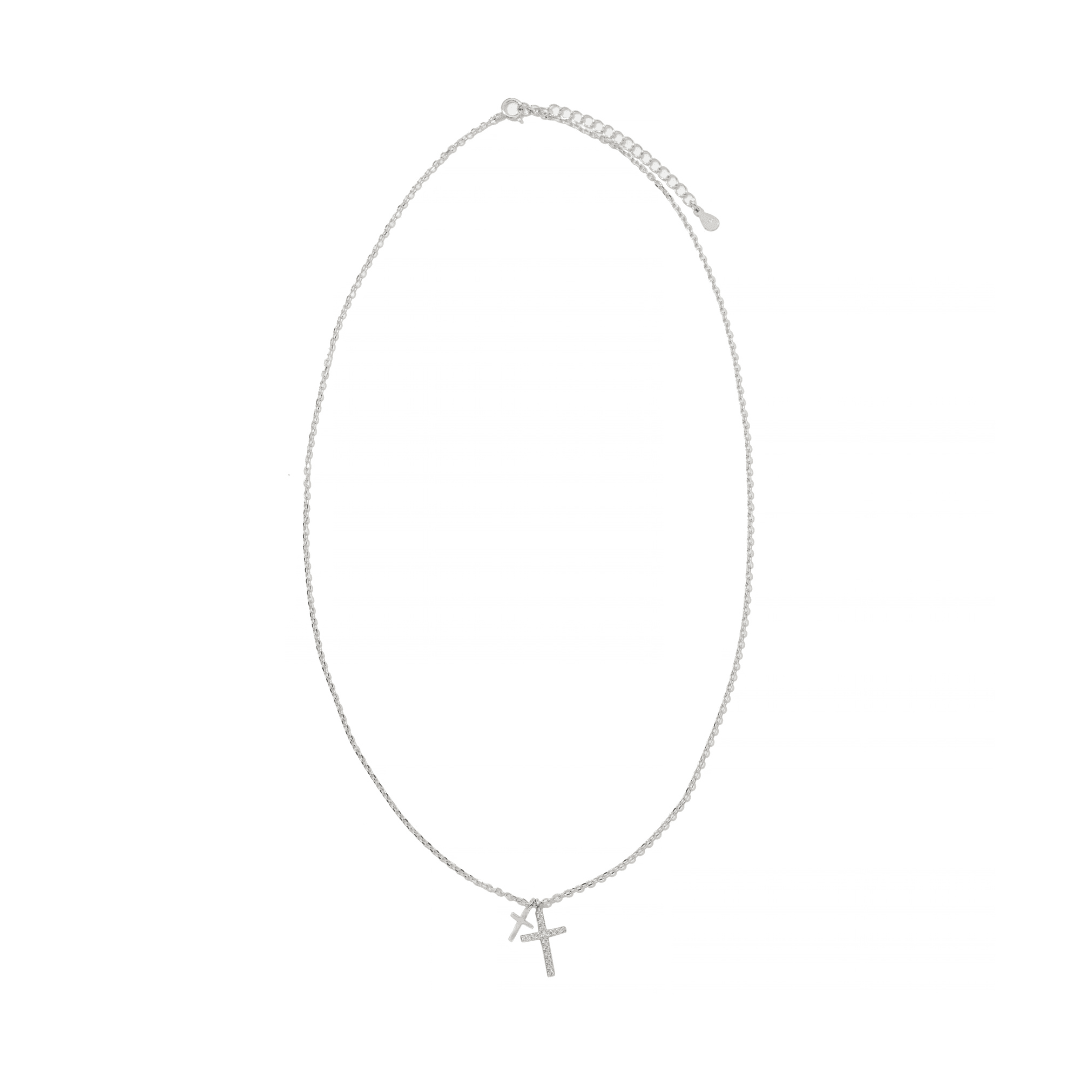 CROSS DUO SPARK NECKLACE - COLLARES - Malandra Jewelry - FBC507-1ECL0071-1RP-2