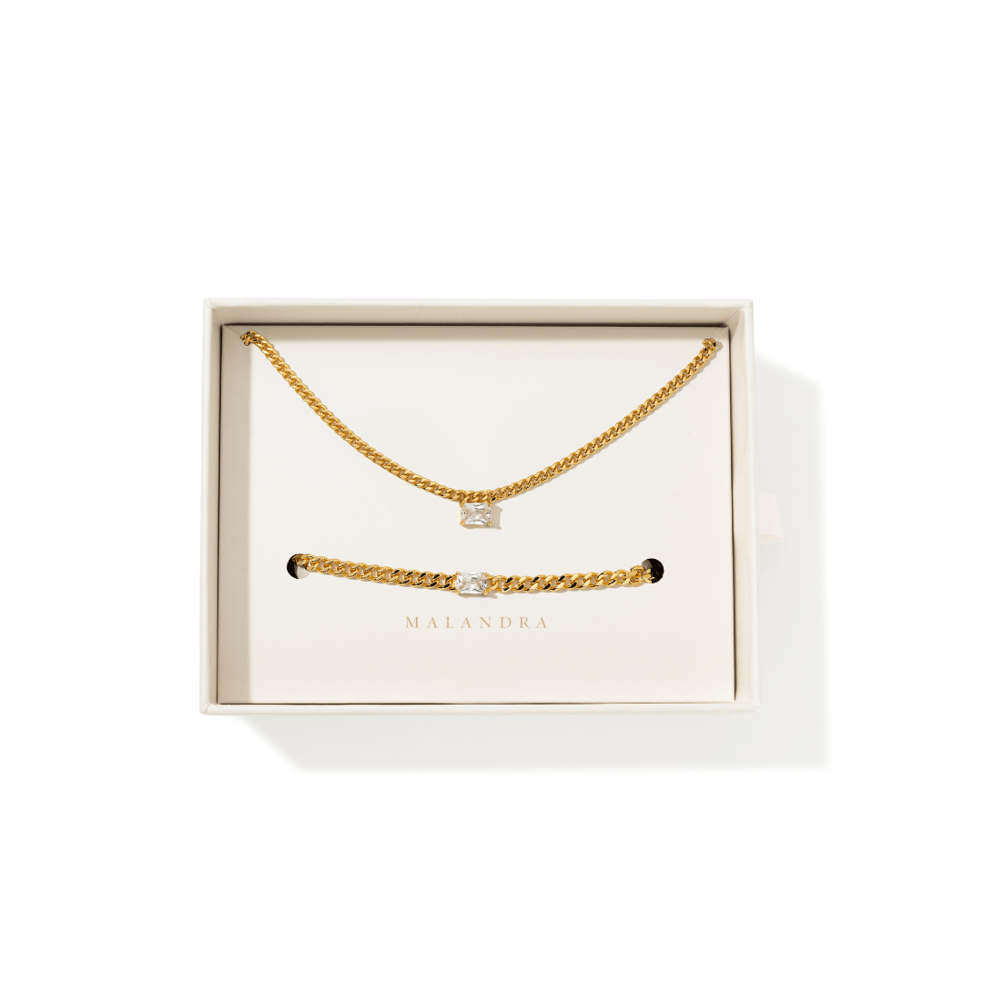 CRYSTAL BAR GLOW GIFT SET - SETS DE REGALO - Malandra Jewelry - SET150-ICC551 / ICP552