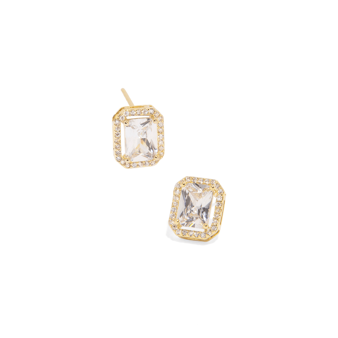 CRYSTAL GOLD GLIMMER EARRINGS - ARETES - Malandra Jewelry - ZWA57 - QX00878Y