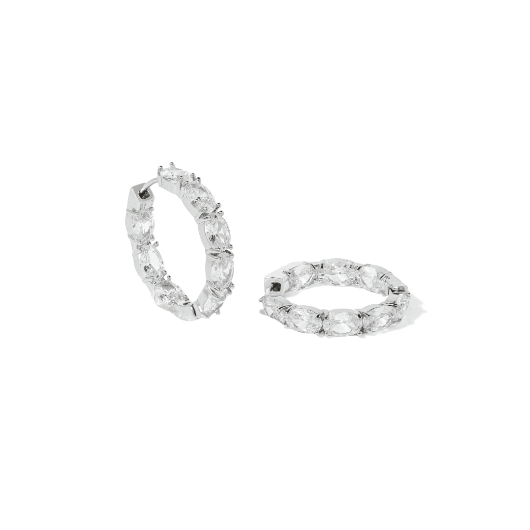 CRYSTAL HALO HOOPS - ARETES - Malandra Jewelry - AA1576.P-T90411