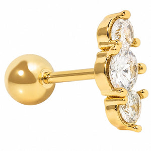 CRYSTAL LARGE GOLD PIERCING - ARETES - Malandra Jewelry - ZTA21-EGD2404