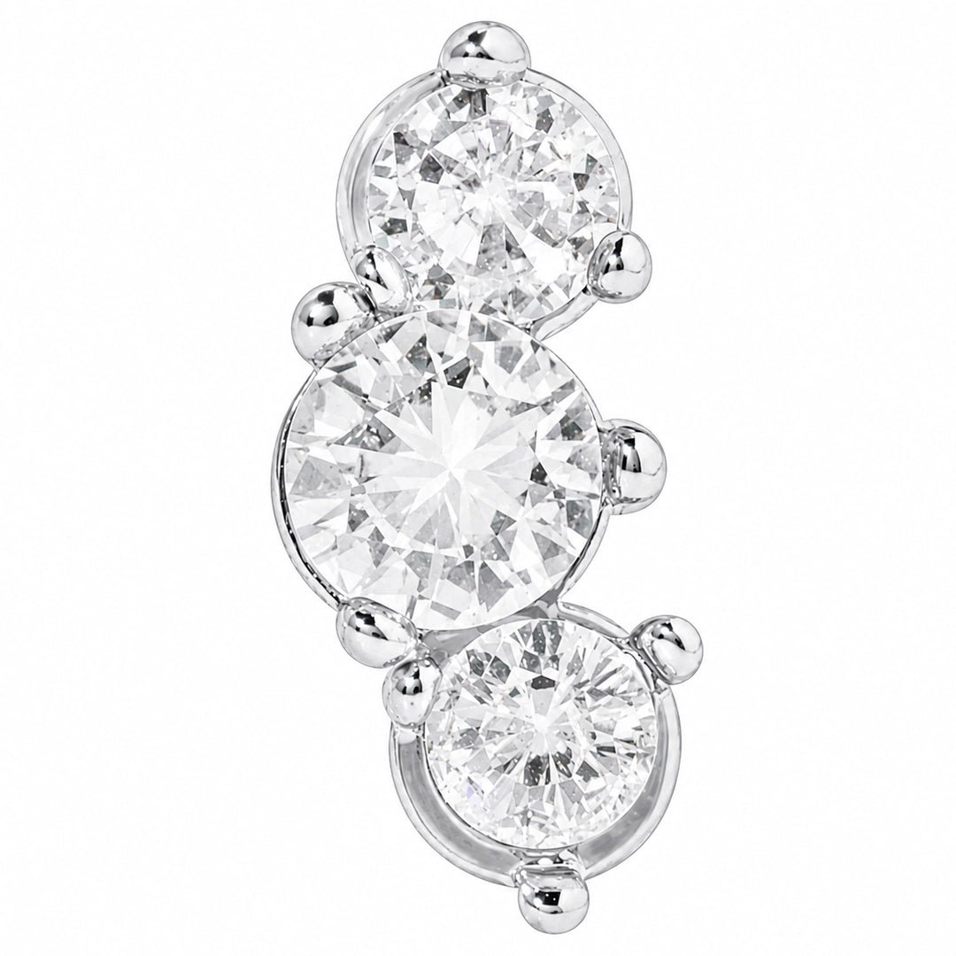 CRYSTAL LARGE SILVER PIERCING - ARETES - Malandra Jewelry - ZTA21.P-EGD2404