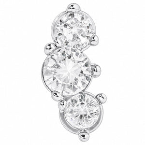 CRYSTAL LARGE SILVER PIERCING - ARETES - Malandra Jewelry - ZTA21.P-EGD2404