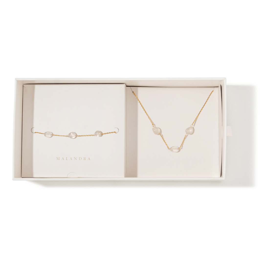 CRYSTAL PEARL DUO GIFT SET - SETS DE REGALO - Malandra Jewelry - SET93