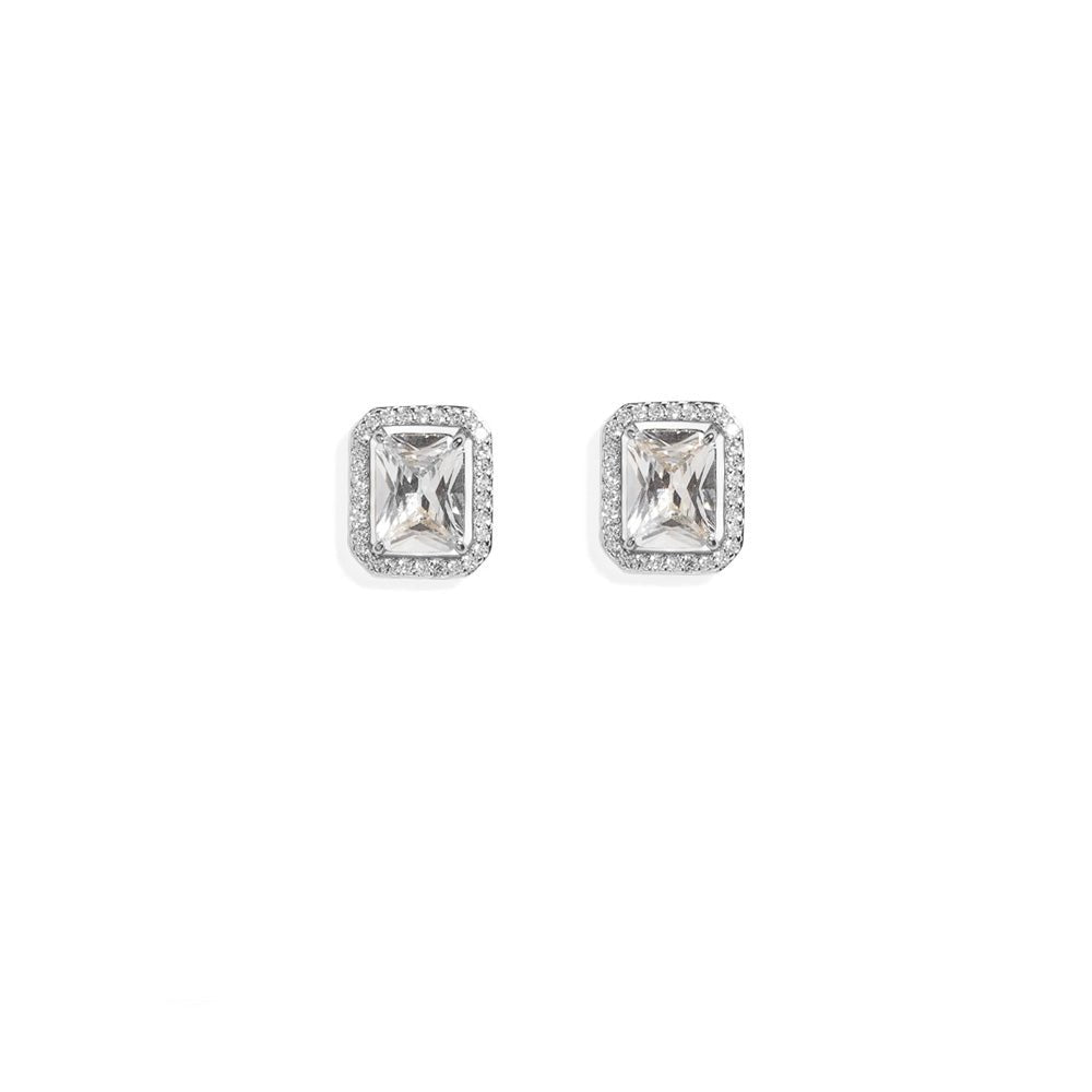 CRYSTAL SILVER CORE EARRINGS - ARETES - Malandra Jewelry - ICA524.P