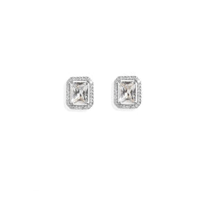 CRYSTAL SILVER CORE EARRINGS - ARETES - Malandra Jewelry - ICA524.P
