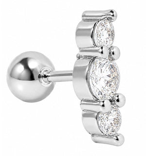 CRYSTAL SMALL SILVER PIERCING - ARETES - Malandra Jewelry - ZTA30.P-EGD1672