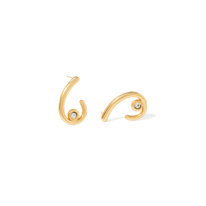 CURVE GLEAM EARRINGS - ARETES - Malandra Jewelry - VCA260-4037