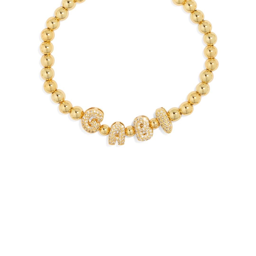 CUSTOM GOLDEN SPARKLE BRACELET - PULSERAS PERSONALIZADAS - Malandra Jewelry - TP1897.1