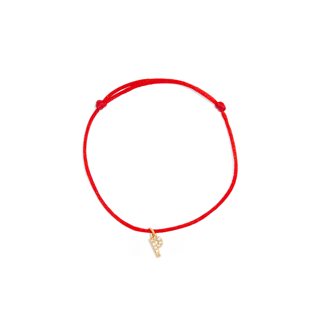 CUSTOM INITIAL RED BRACELET - PULSERAS - Malandra Jewelry - TP1993.A