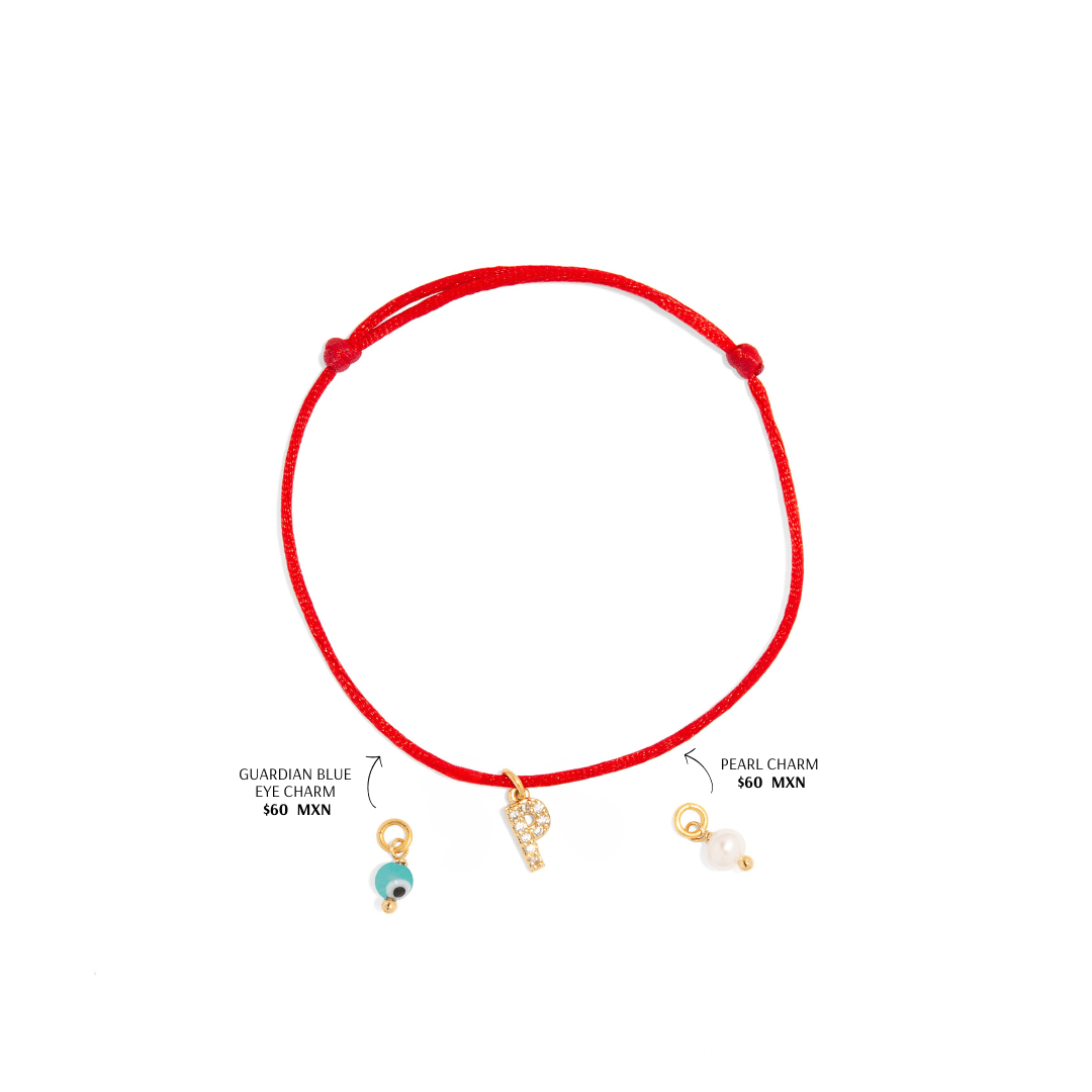 CUSTOM INITIAL RED BRACELET - PULSERAS - Malandra Jewelry - TP1993.A