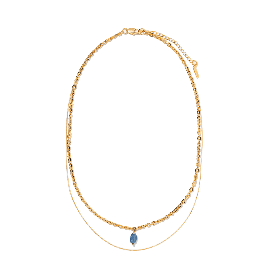 CYANITE LAYER GRATITUDE NECKLACE - COLLARES - Malandra Jewelry - TC2206