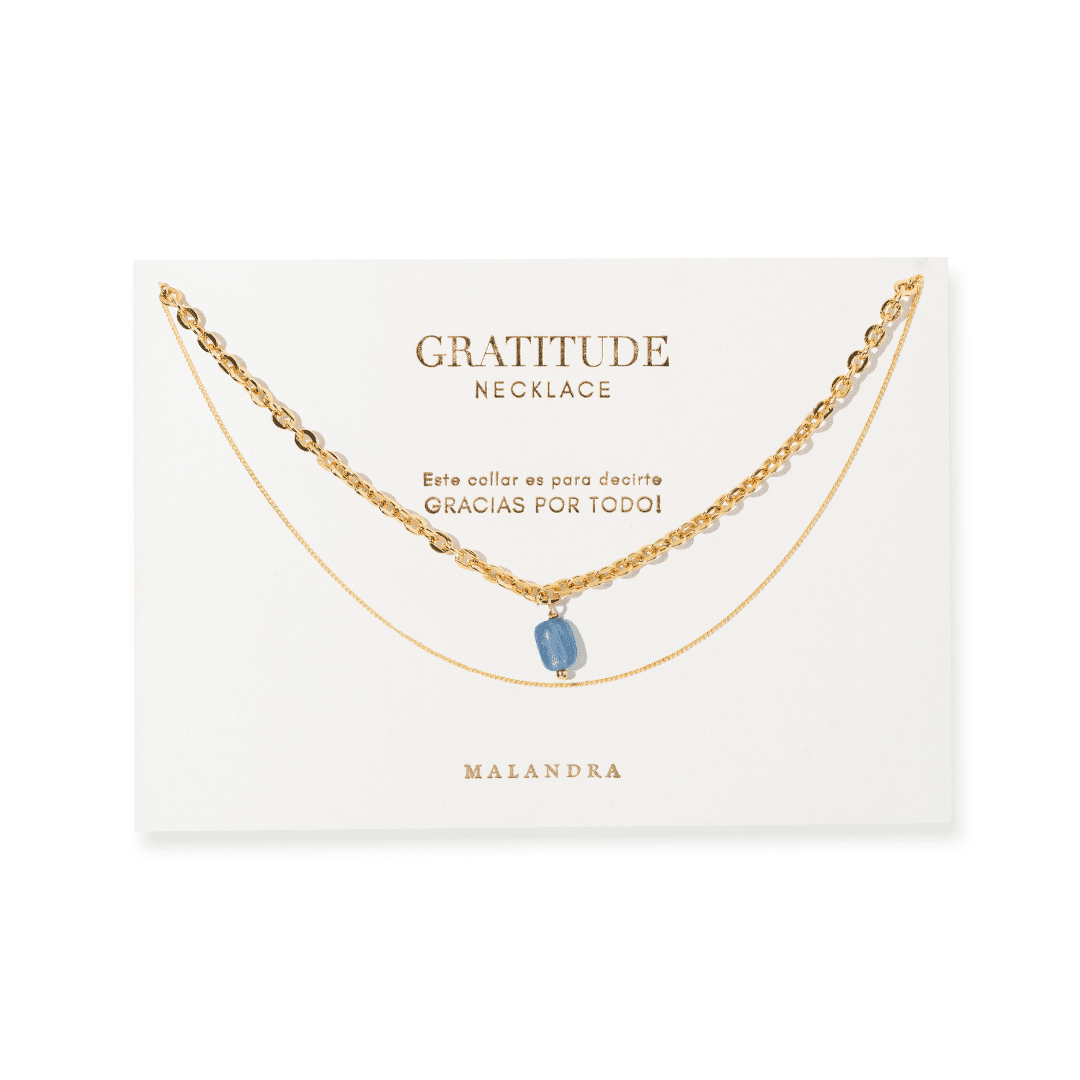 CYANITE LAYER GRATITUDE NECKLACE - COLLARES - Malandra Jewelry - TC2206