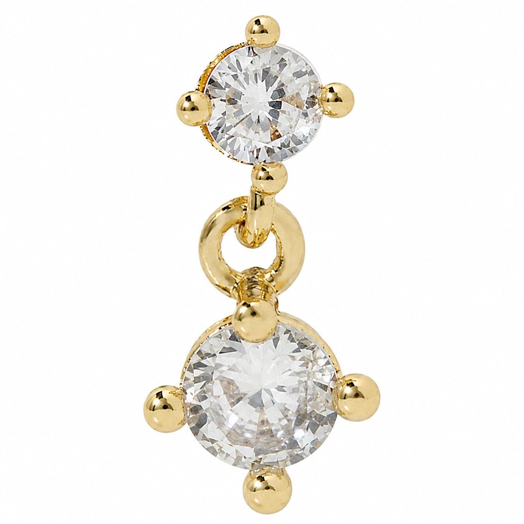 DANGLING CRYSTAL GOLD PIERCING - ARETES - Malandra Jewelry - ZTA31-EGD1805