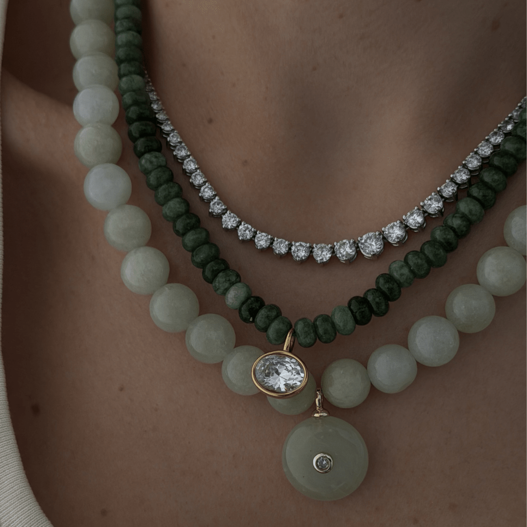 DARK JADE GAIA NECKLACE - COLLARES - Malandra Jewelry - TC2431