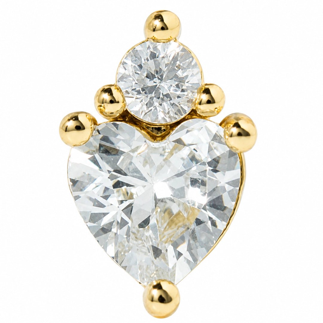 DARLING HEART GOLD PIERCING - ARETES - Malandra Jewelry - ZTA27-EGD1522