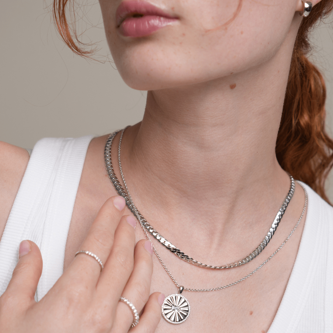 DAZZLING ESSENTIAL SILVER NECKLACE - COLLARES - Malandra Jewelry - ICC512.P