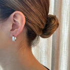 DAZZLING SILVER HUGGIES - ARETES - Malandra Jewelry - EZA8.P - VE851