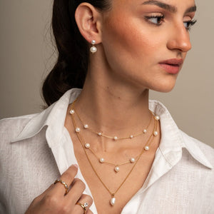 DELICATE PEARLS DOTS NECKLACE - COLLARES - Malandra Jewelry - TC1928