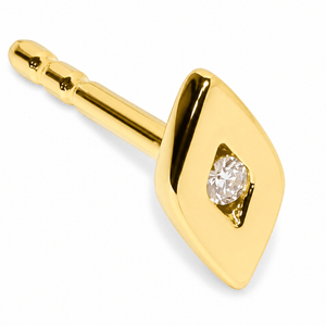 DIAMOND RHOMBUS 14k GOLD PIERCING - ARETES - Malandra Jewelry - SNA29-DER-4834-1