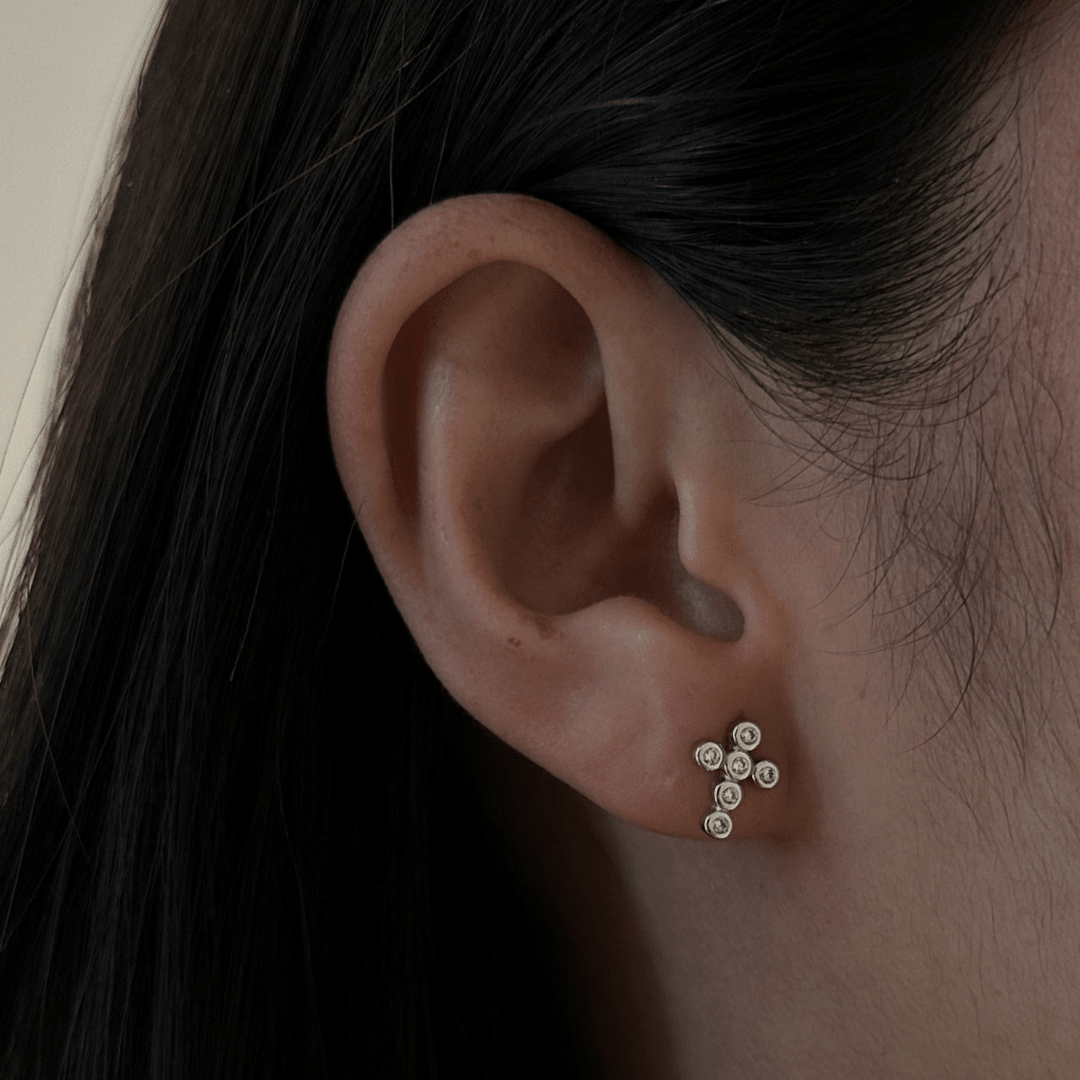 DIVINE SPARK CROSS EARRINGS - ARETES - Malandra Jewelry - FBA495-1EAR0184-1RR-2