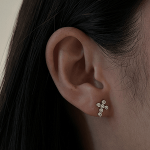 DIVINE SPARK CROSS EARRINGS - ARETES - Malandra Jewelry - FBA495-1EAR0184-1RR-2