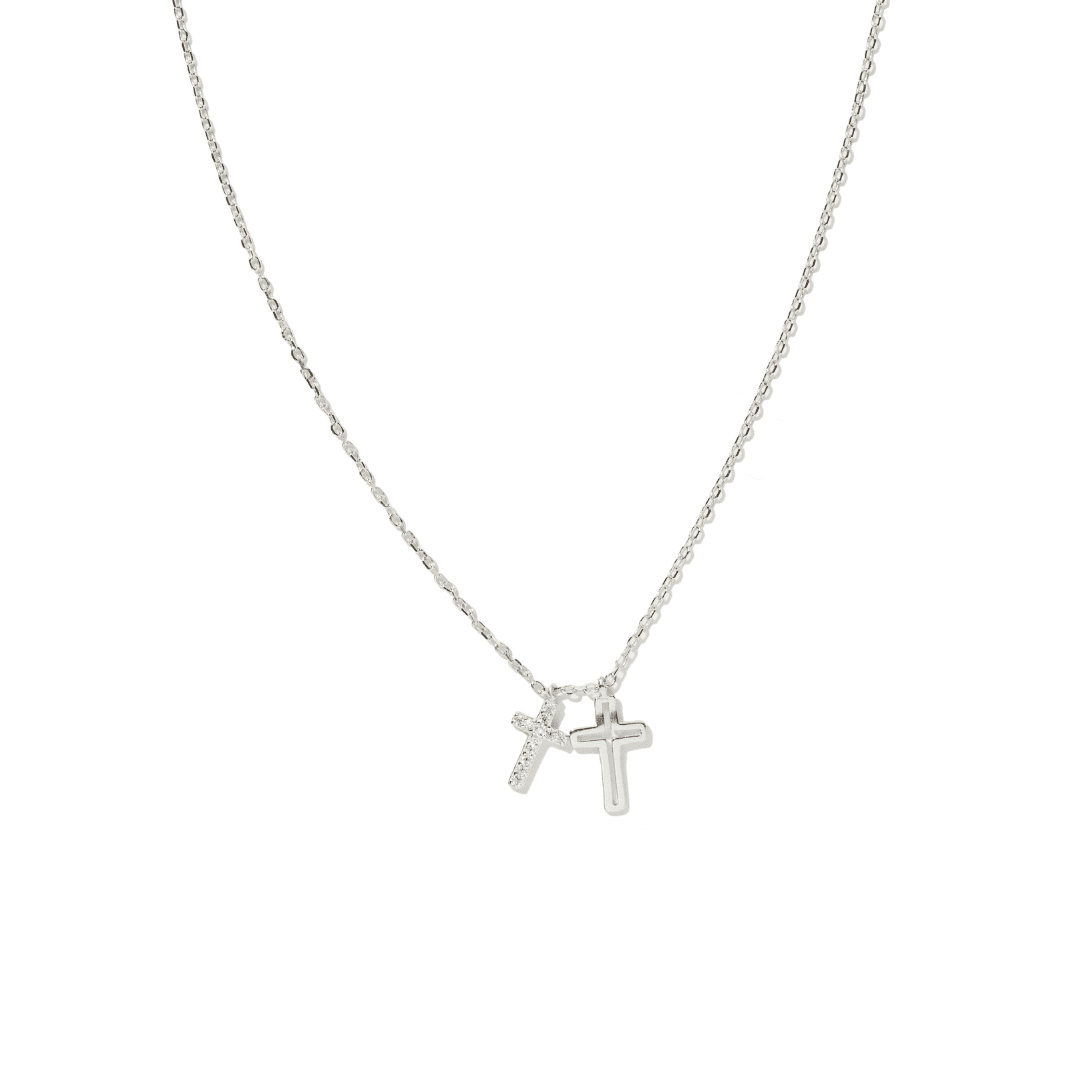 DOUBLE CROSS SPARK NECKLACE - COLLARES - Malandra Jewelry - FBC473-1ECL0003-RP