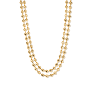 DOUBLE GOLD BEADS NECKLACE - COLLARES - Malandra Jewelry - EYHC137