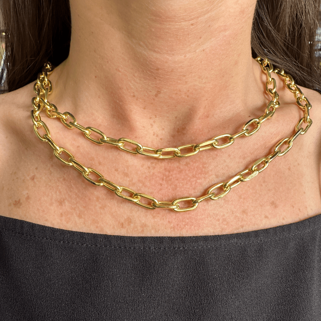 DOUBLE GOLD LINK NECKLACE - COLLARES - Malandra Jewelry - TC1955