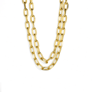DOUBLE GOLD LINK NECKLACE - COLLARES - Malandra Jewelry - TC1955
