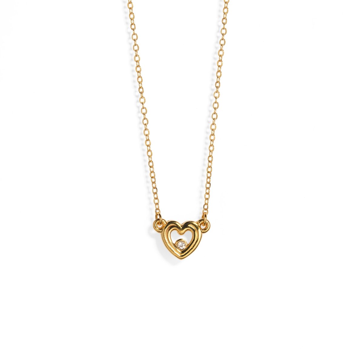 DOUBLE GOLDEN HEART NECKLACE - COLLARES - Malandra Jewelry - VCC228 - 9095