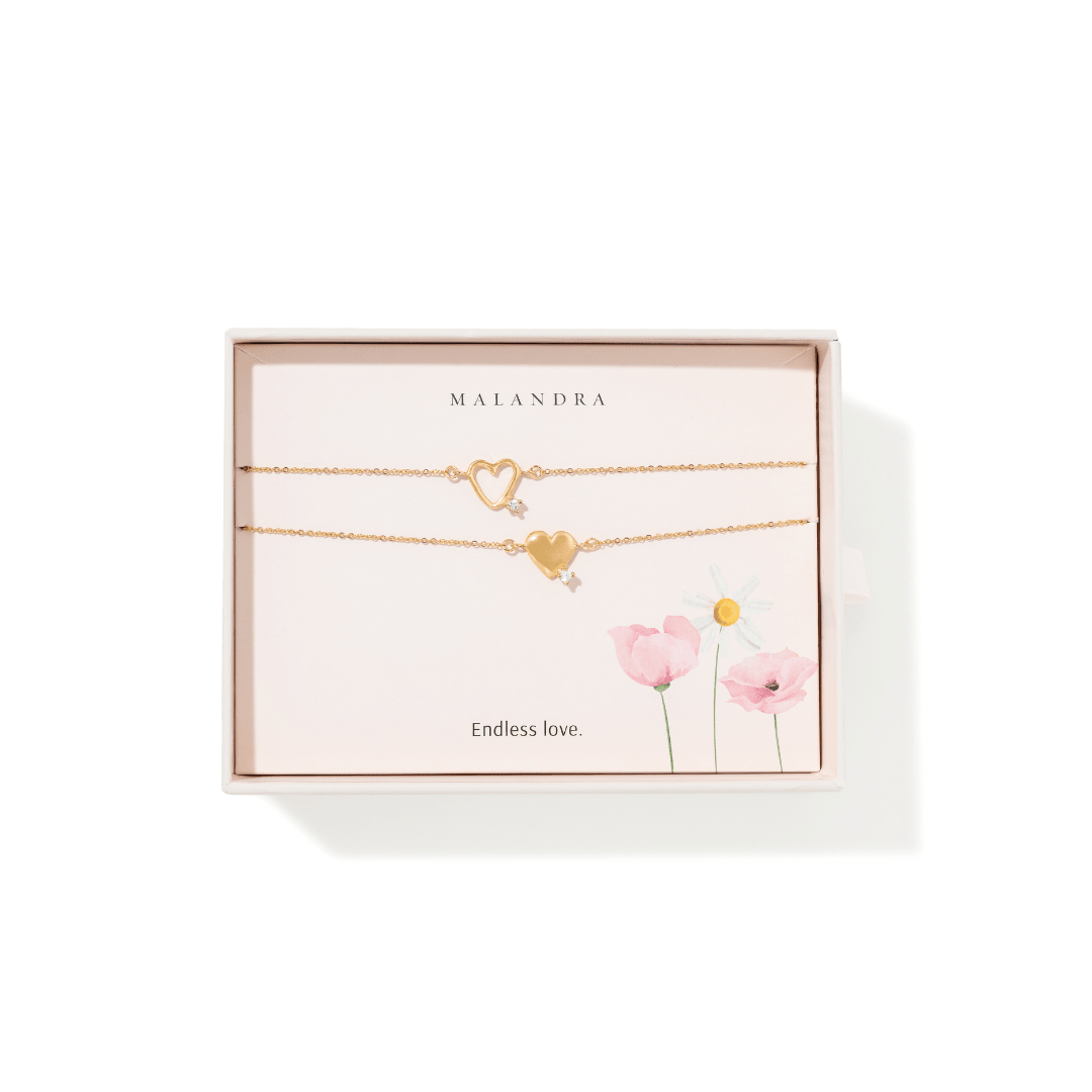 DOUBLE HEART GIFT SET - SETS DE REGALO - Malandra Jewelry - SET204-VCP266 /VCP267