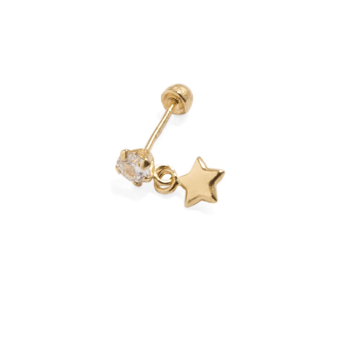 DROP STAR GOLD PIERCING - ARETES - Malandra Jewelry - KMA4 - 30257