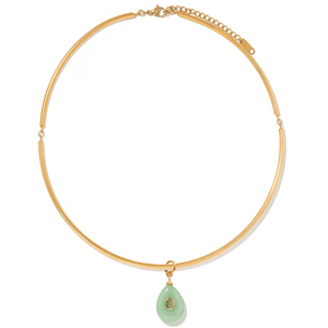 DROPLET AVENTURINE GAIA CHOKER - COLLARES - Malandra Jewelry - TC2429