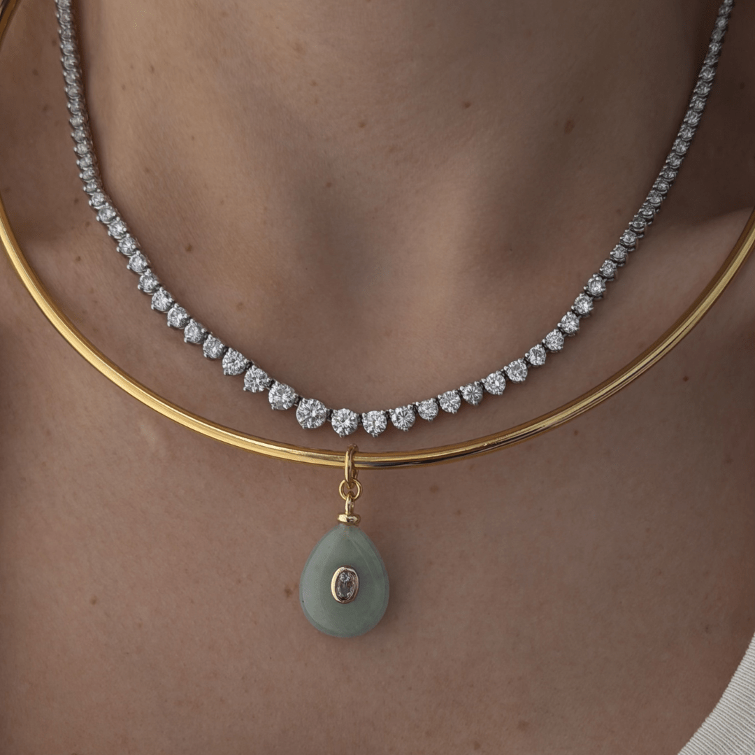 DROPLET AVENTURINE GAIA CHOKER - COLLARES - Malandra Jewelry - TC2429