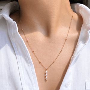DROPLET PEARL NECKLACE - COLLARES - Malandra Jewelry - TC2527