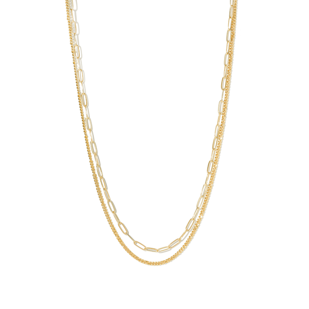 DUAL CHAIN LAYER NECKLACE - COLLARES - Malandra Jewelry - TC2268