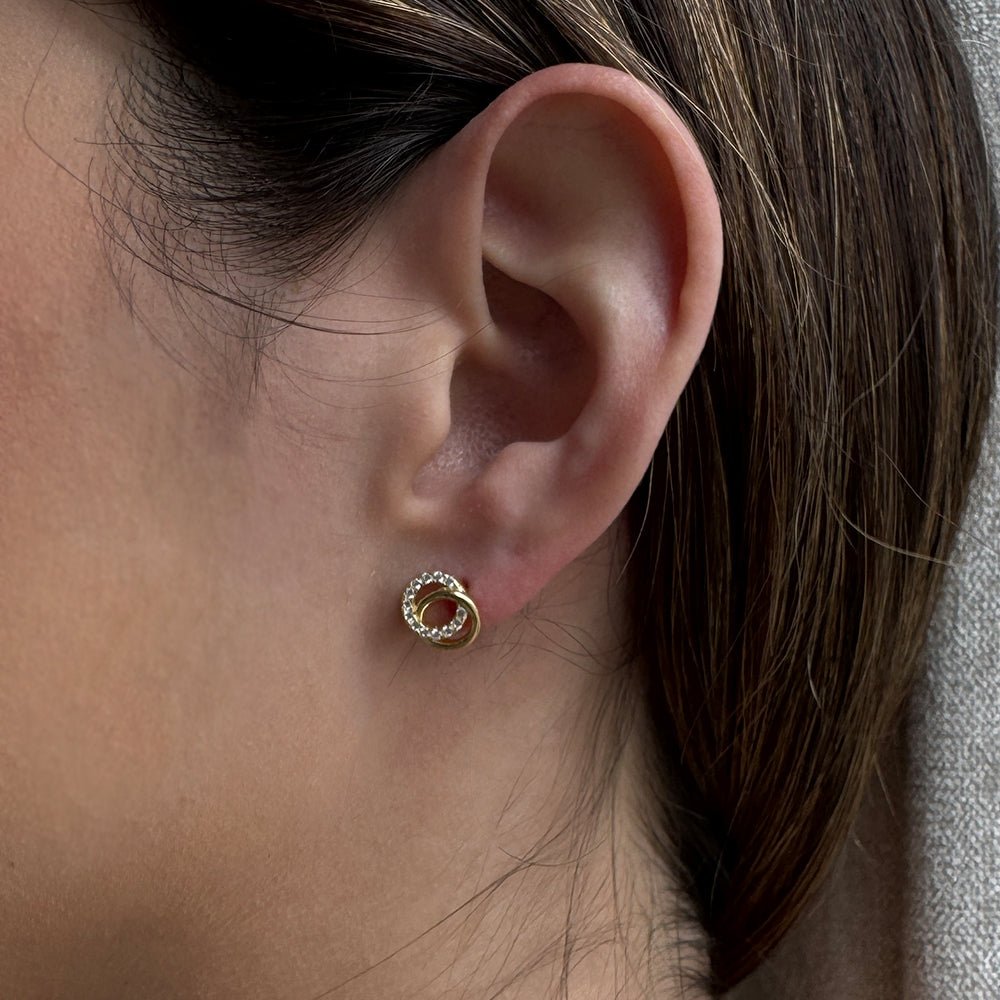 DUAL HALO SERENA SPARK STUDS - ARETES - Malandra Jewelry - ERA71 - 60239931039C