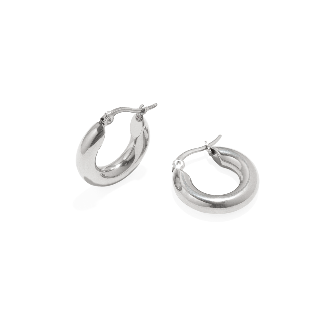 DUMONT SILVER SMALL HOOPS - ARETES - Malandra Jewelry - AA1512.P - B61650