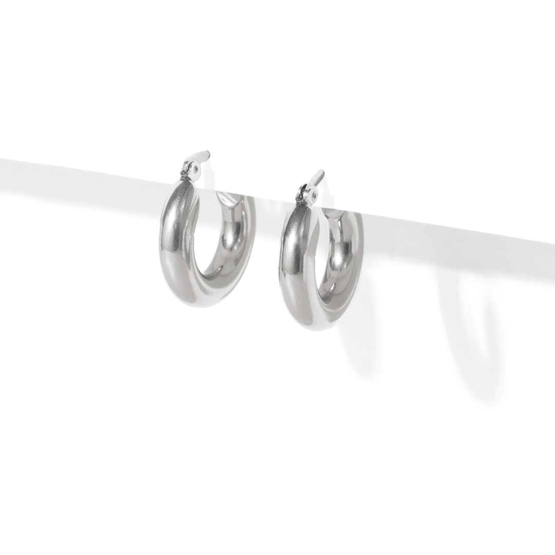 DUMONT SILVER SMALL HOOPS - ARETES - Malandra Jewelry - AA1512.P - B61650